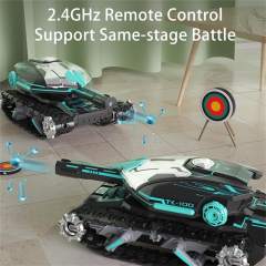 New RC Water Bomb Track Tank 2.4G Rotate Stunt Car Vehicle With Light&Music Gravity Watch Move Shoots