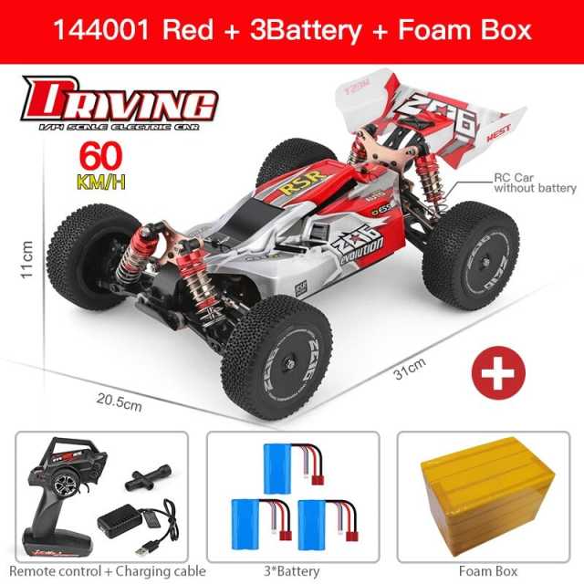 WLtoys 144001 2.4G Racing RC Car 70KM/H 4WD Electric High Speed Car Off-Road Drift Remote Control