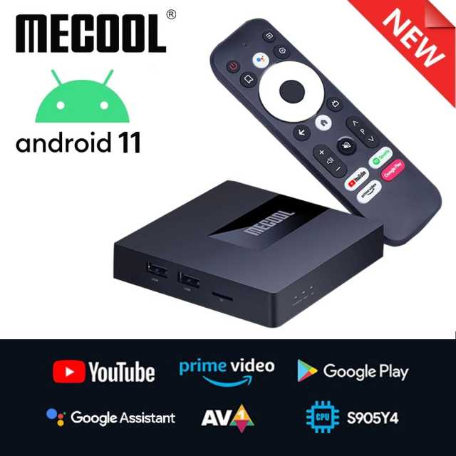 Mecool Android 11 TV Box KM7 ATV Google Certified Amlogic S905Y4 DDR4 Androidtv 5G WiFi Youtube 4K Netflix