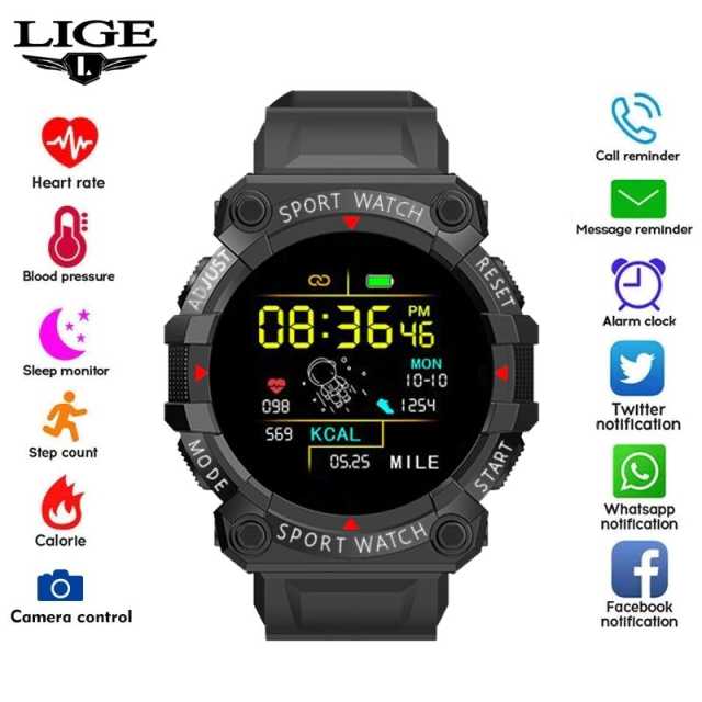 LIGE New Sport Smart Watch Men Women Heart Rate Blood Pressure Fitness Tracker Sports Bracelet