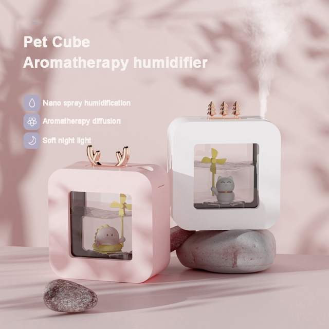 XIaomi Humidifier Portable Aroma Oil Diffuser USB 450ml LED Light Cute Pet Gift Air Humidifier