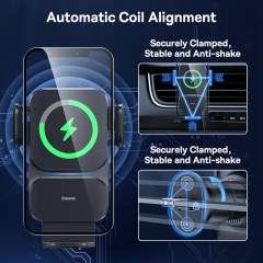 Baseus 15W Automatic Alignment Car Phone Holder Wireless Charger