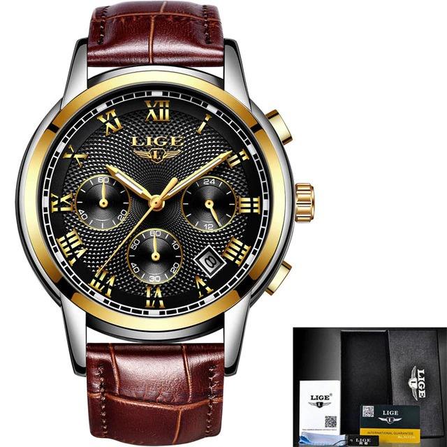 LIGE Mens Watches Top Brand Luxury Automatic Mechanical Watch Men Full Steel Sport Watches