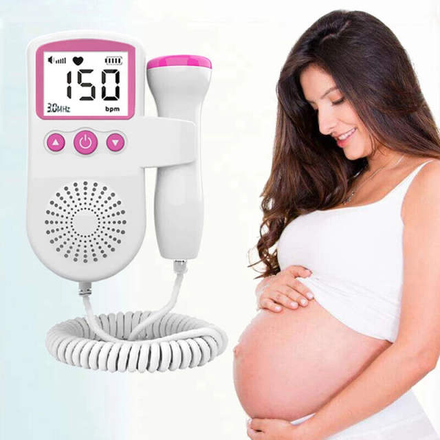 Fetal Doppler Detector Baby Heart Beat Rate Probe Prenatal Monitor Ultrasonic P3