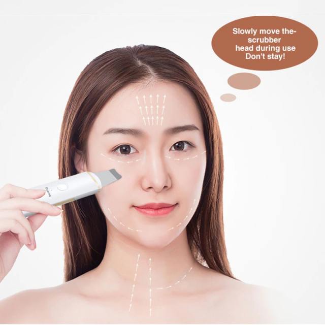 Xiaomi Ultrasonic Skin Scrubber Vibration Face Spatula Blackhead Remover Shovel Clean Cavitation Peeling Facial Lifting