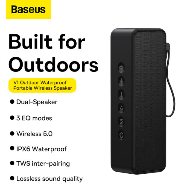 Baseus V1 Bluetooth Speaker Outdoor IPX6 Waterproof Stereo Mini Protable Sound Box
