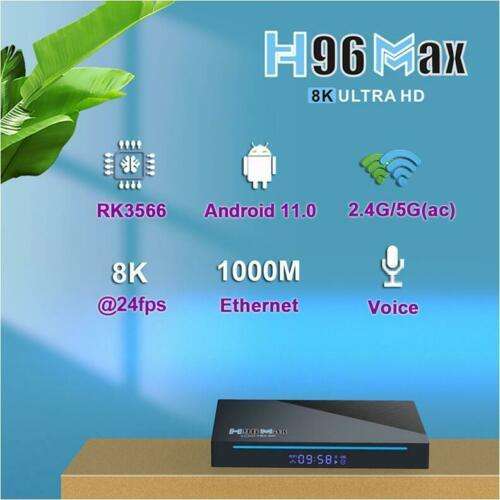 New H96 Max RK3566 Android 11.0 Smart TV Box Dual Wifi 4K H.265 Media player VOICE FUNCTION