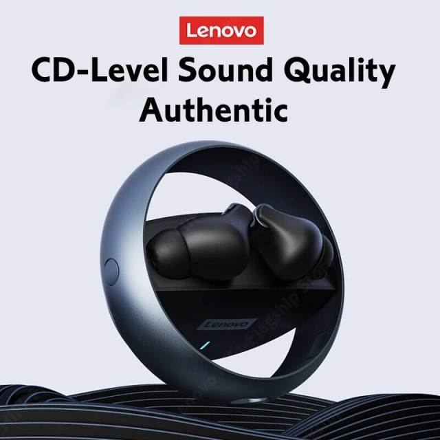 Lenovo LP60 Bluetooth Earphone TWS Wireless Rotatable Metal Cavity Ring Earphone