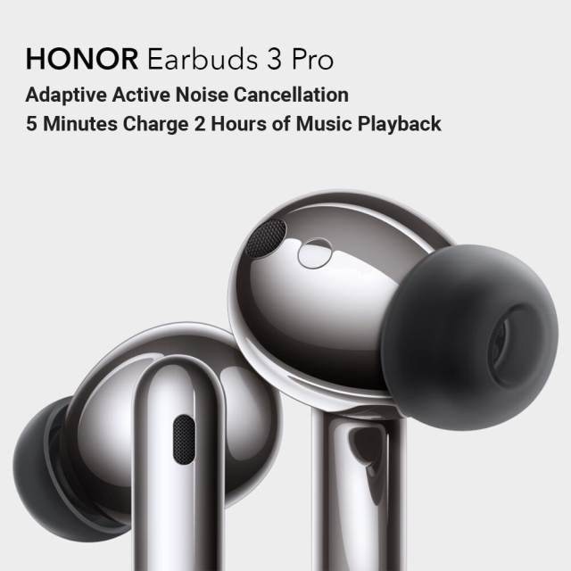 NEW HONOR Earbuds 3 Pro TWS Earphone ANC Wireless Charge AI temperature monitoring