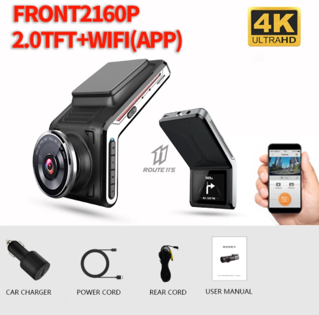 SAMEUO U2000 Dash Cam WIFI 2k Front And Rear 1080p 2 Camera Lens Auto Night Vision 24H Parking Monitor