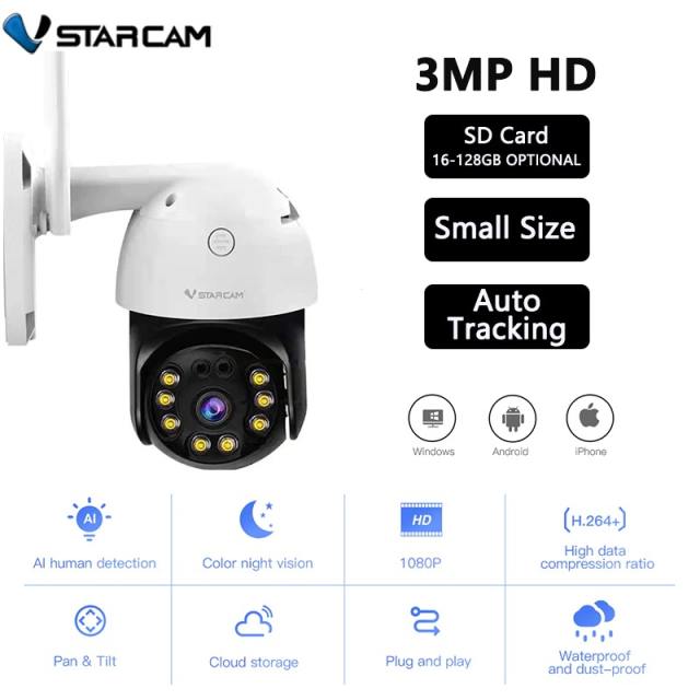 Vstarcam New Outdoor Security Camera Wireless IP Camera Dome 3MP HD Waterproof IR Color Night Two way Smart Home