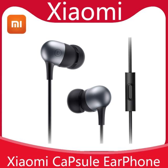 NEW Original Xiaomi Capsule Earphone 3.5mm In-Ear Stereo Headset With Microphone Wire Control Headphone
