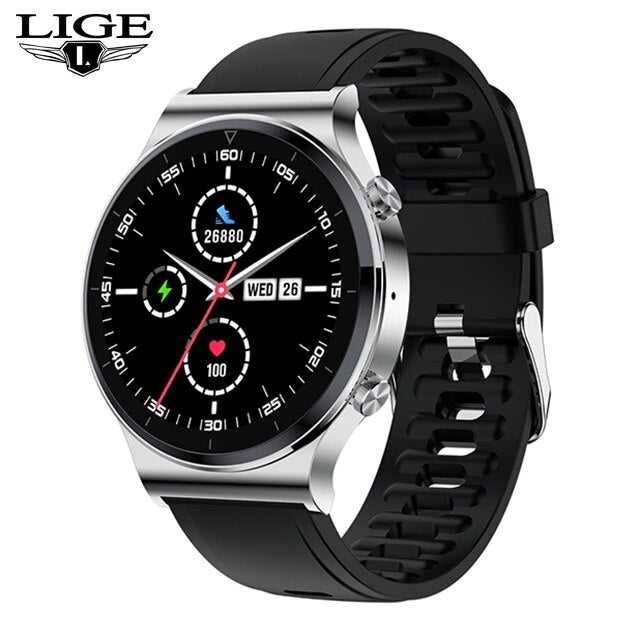 LIGE New Bluetooth Call watch Smart Watch Men IP68 Waterproof Full Touch Screen Sports Fitness Smartwatch