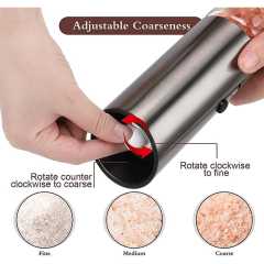 Electric Salt/Pepper Grinder USB Rechargeable Eletric Pepper Mill Shakers Automatic Spice Steel Machine Kitchen Tool