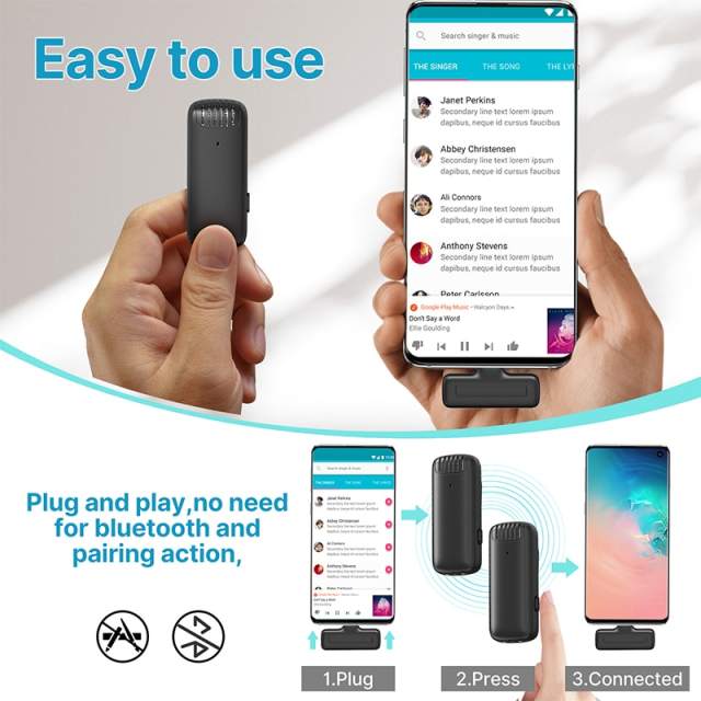 Ulanzi J12 Wireless Lavalier Microphone System Audio Video Voice Recording Mic