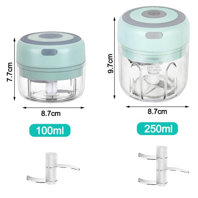 100/250ML Mini Electric Garlic Chopper USB Charging Ginger Masher Machine