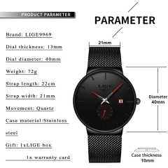 LIGE Quartz Clock Sports Men Watch Top Brand Luxury Famous Dress Fashion Watches