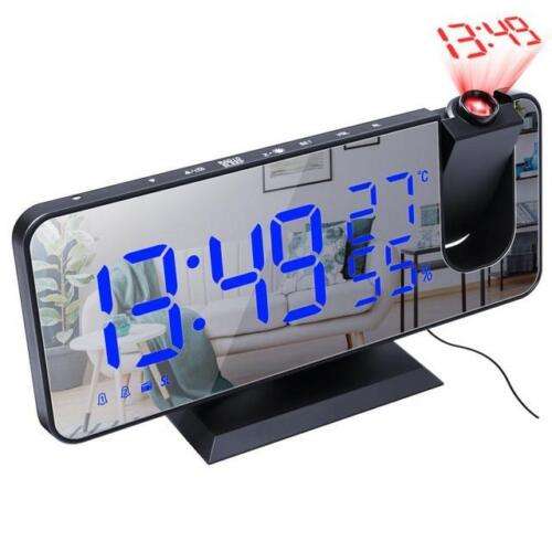 NEW 7.5" LED Digital Projector Projection Snooze Dual Alarm Clock