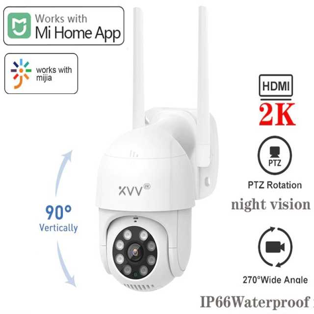 XiaoVV Smart Outdoor IP Camera P1 2K 1296P Wifi Webcam Humanoid Detect Waterproof Security Camers
