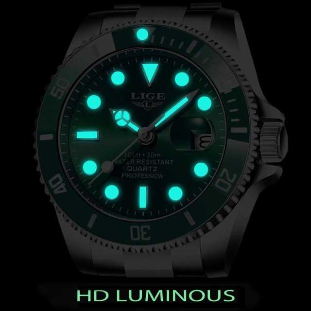 LIGE Top Brand Luxury Fashion Diver Watch Men Waterproof Date Clock Sport Watches
