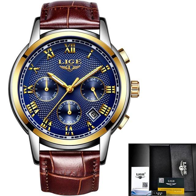 LIGE Mens Watches Top Brand Luxury Automatic Mechanical Watch Men Full Steel Sport Watches