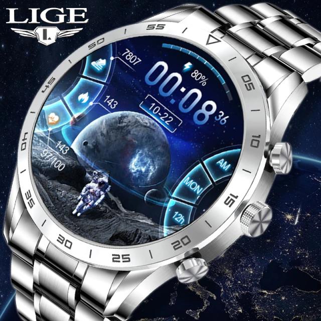 LIGE BW026 Luxury Smart Watch Men Make Call Full Colour Screen Waterproof Smartwatch