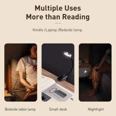 Baseus LED Clip Table Lamp Stepless Dimmable Wireless Desk Lamp Touch USB Rechargeable