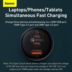 Baseus 160W Car Charger QC 5.0 Fast Quick Charging PPS PD3.0 USB Type C Car Phone Charge