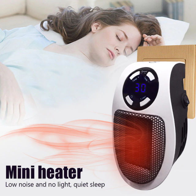 Electric Heater Portable Heater Plug in Wall Room Heating Stove Mini Household Radiator Remote Warmer Machine Winter