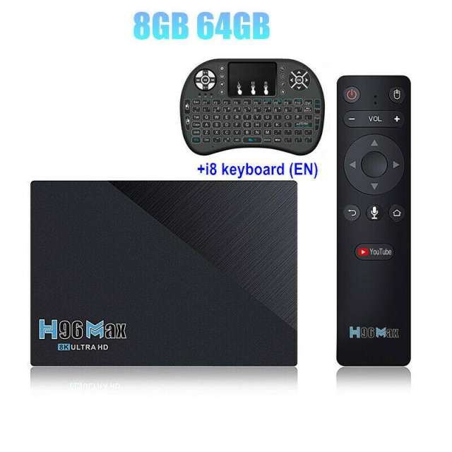 New H96 Max RK3566 Android 11.0 Smart TV Box Dual Wifi 4K H.265 Media player VOICE FUNCTION