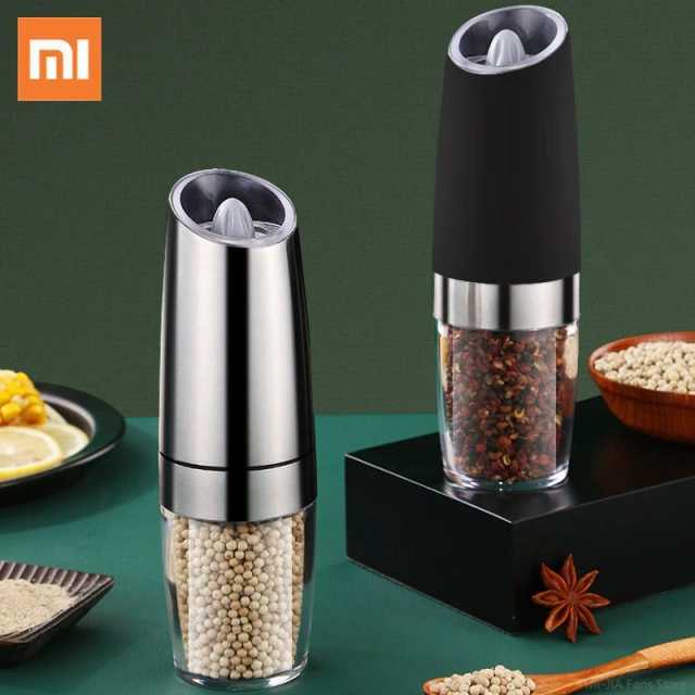 Xiaomi Electric Automatic Mill LED Light Peper Spice Grain Mills Pepper Salt Grinder Porcelain Grinding Core Mill Kitchen Tools