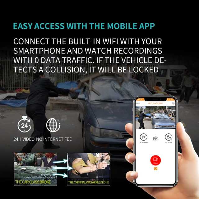 SAMEUO U700 GPS Dash Cam Front and Rear Camera Recorder QHD 1944P Car DVR WiFi Video Recorder