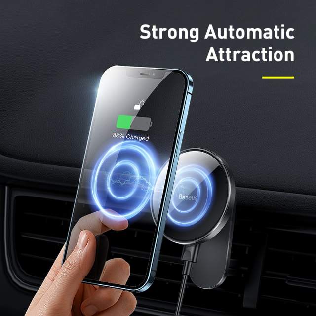 Baseus Magnetic Car Phone Holder Wireless Charger for Apple iPhone 14 13 12 11 Pro Max Wireless Charging Phone Holder Charger