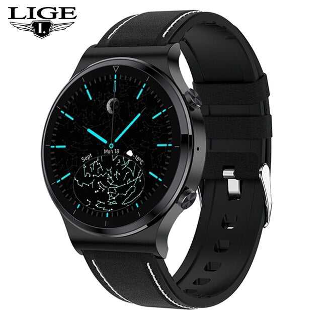 LIGE New Bluetooth Call watch Smart Watch Men IP68 Waterproof Full Touch Screen Sports Fitness Smartwatch