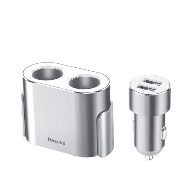 Baseus Car Cigarette Lighter Socket Splitter Charger Dual USB 100W Quick Charge