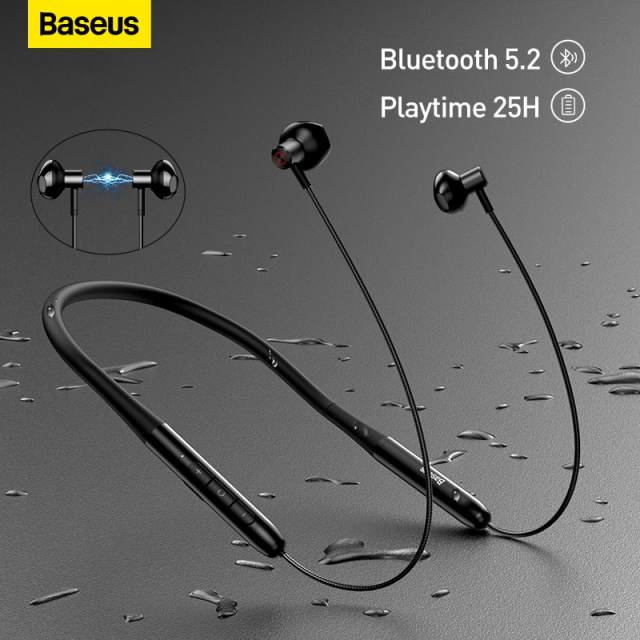 Baseus Neckband Earphone Bluetooth 5.2 Magnetic Adsorption Wireless Headphone