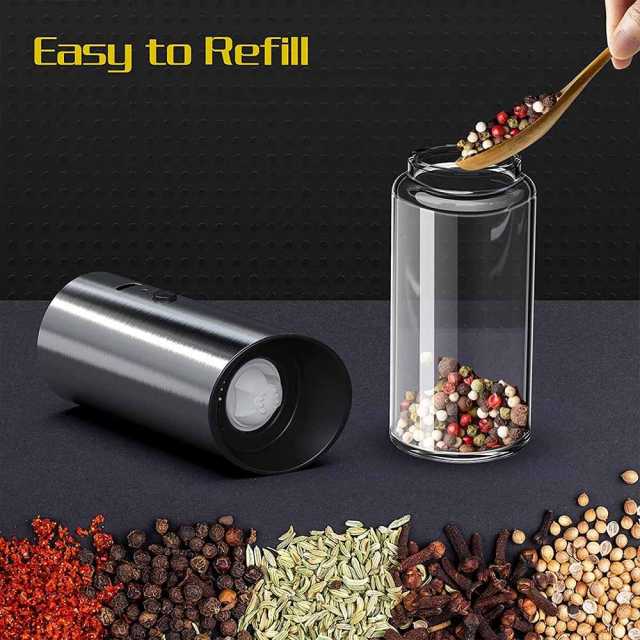 Electric Salt/Pepper Grinder USB Rechargeable Eletric Pepper Mill Shakers Automatic Spice Steel Machine Kitchen Tool