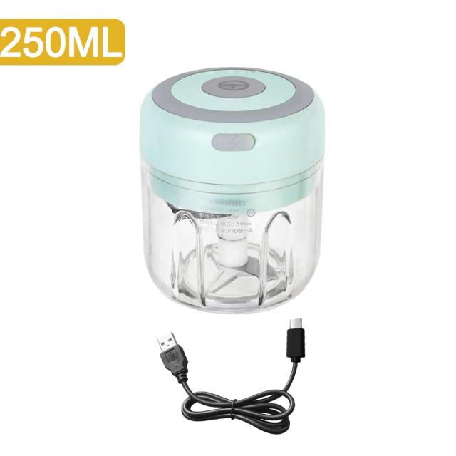 100/250ML Mini Electric Garlic Chopper USB Charging Ginger Masher Machine