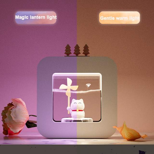 XIaomi Humidifier Portable Aroma Oil Diffuser USB 450ml LED Light Cute Pet Gift Air Humidifier