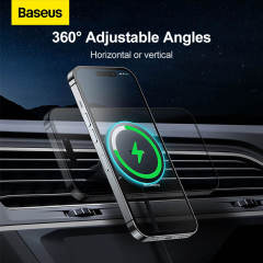 New Baseus 40W Car Magnetic Wireless Charger Phone Holder Stand Induction Fast Charging USB C Car Charger
