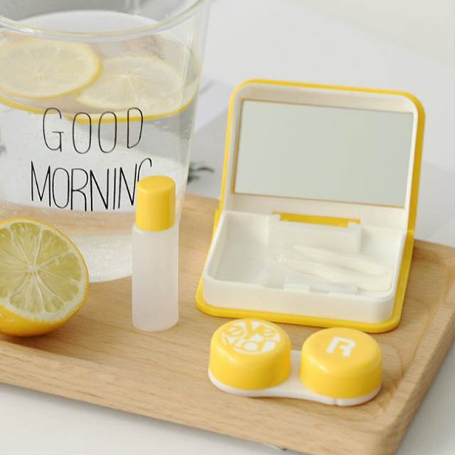 Book shape contact lens case with mirror color contact lens case eye contact lens case travel kit box