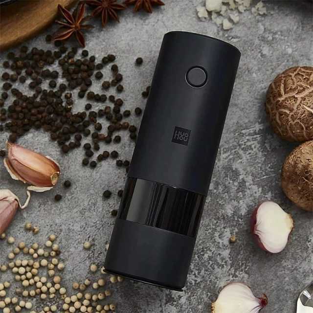 Xiaomi Youpin Huohou Electric Automatic Mill Pepper And Salt Grinder LED Light 5 Modes Peper Spice Grain Pulverizer