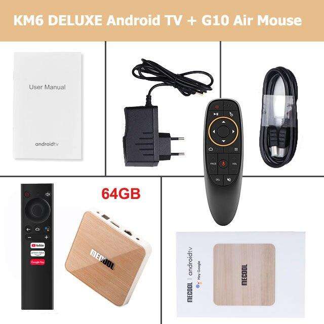 Mecool KM6 deluxe Wifi 6 Amlogic S905X4 Android 10.0 Google Certified 1000M Google Voice TV BOX