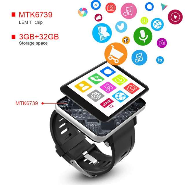 LEMFO LEM T 4G 2.86 Inch Screen Smart Watch 3GB 32GB 5MP Camera