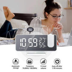 NEW 7.5" LED Digital Projector Projection Snooze Dual Alarm Clock