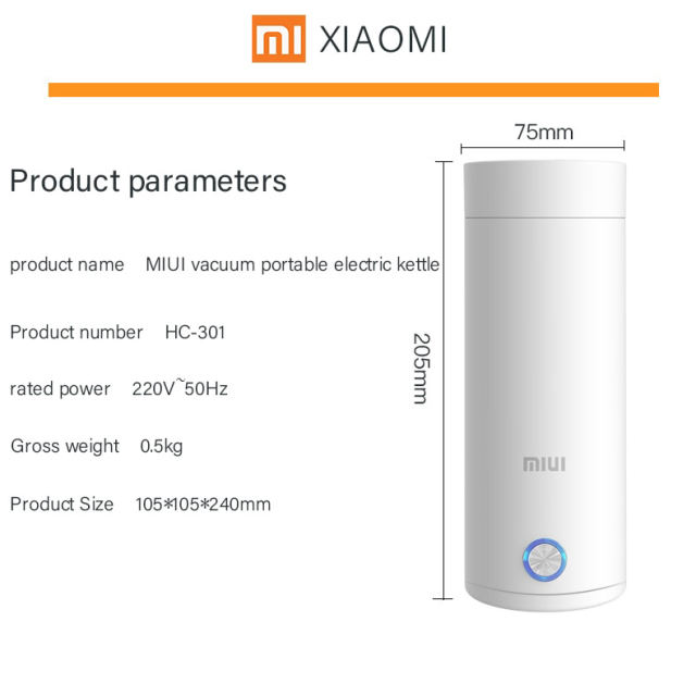 XIAOMI Mijia MIUI Portable Electric Kettle Thermal Cup Coffee Travel Water Boiler Temperature Control Smart Water Kettle
