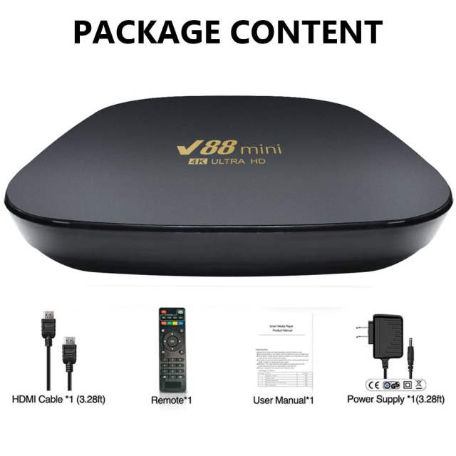 New V88 Mini Smart TV Box Android 12 Allwinner H3 Quad Core 2.4G WIFI 8K Set Top Box Media Player