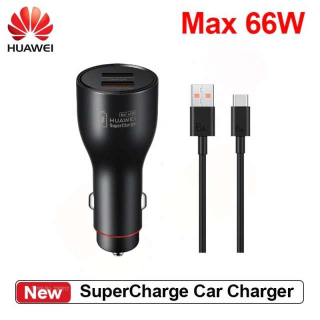 New Huawei SuperCharge Car Charger Max 66W Original Quick Fast Charge Dual USB