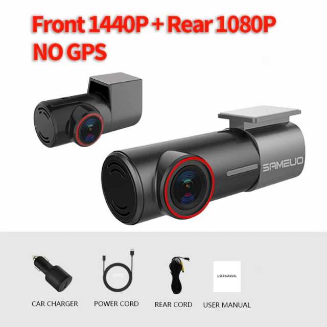 SAMEUO U700 GPS Dash Cam Front and Rear Camera Recorder QHD 1944P Car DVR WiFi Video Recorder