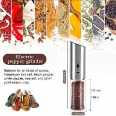 Electric Salt/Pepper Grinder USB Rechargeable Eletric Pepper Mill Shakers Automatic Spice Steel Machine Kitchen Tool